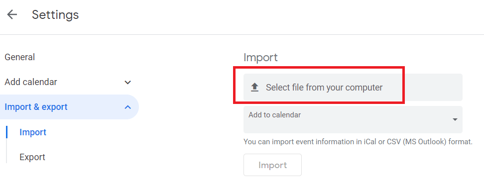 mdaemon calendar to gmail import